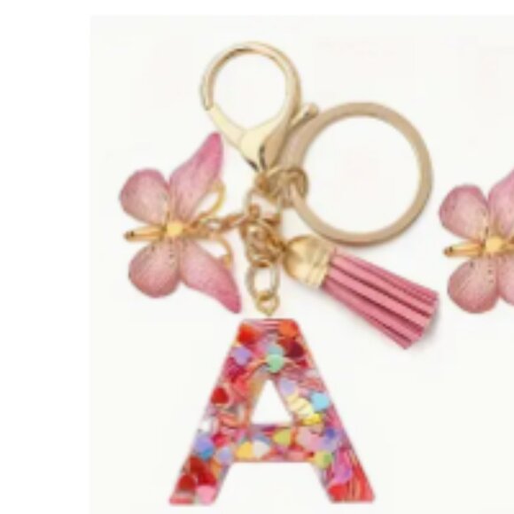 New Pink & Colorful Confetti Letter Keychains - Picture 12 of 15